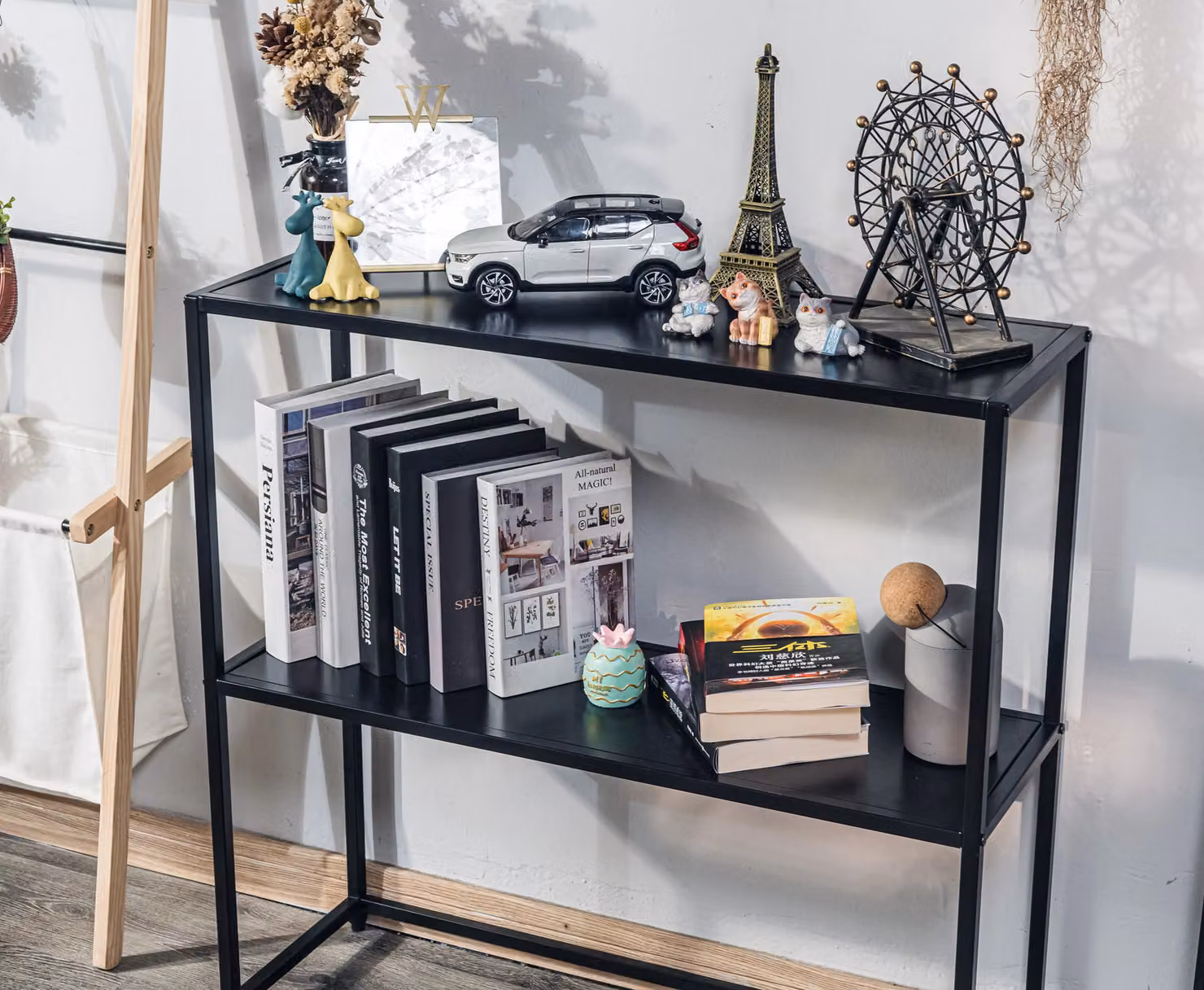 Nordlys Modern Industrial Black Lacquered Metal Console Table – 3