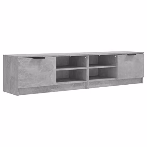 vidaXL Set of 2 Modern Grey Engineered Wood TV Cabinets for your Living Room W/D/H: 80.0 x 35.0 x 36.6 cm