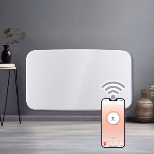 Futura 1000W WiFi Smart Electric Radiator, White Wall Mounted Designer Panel Heater with App Control