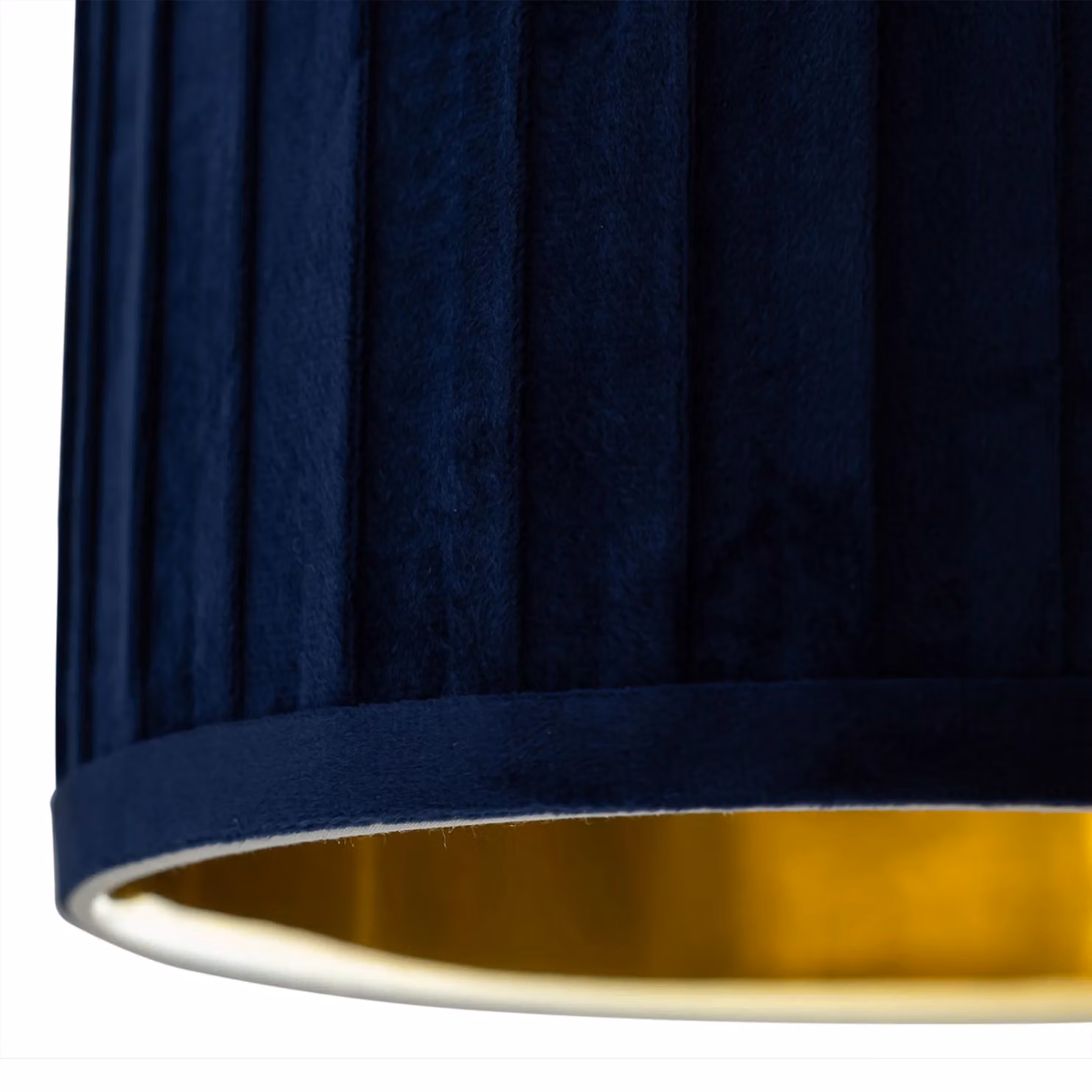 First Choice Lighting Sundance Chrome Tripod Table Lamp with Navy Blue Fabric Pleated Shade – 3