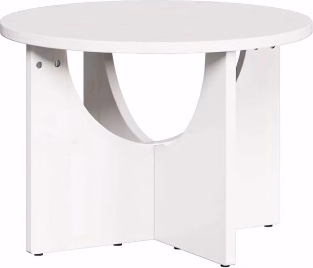 Berkfield Home Round White Coffee Table in Solid Pine Wood, W: 50 cm, D: 50 cm, H: 35 cm
