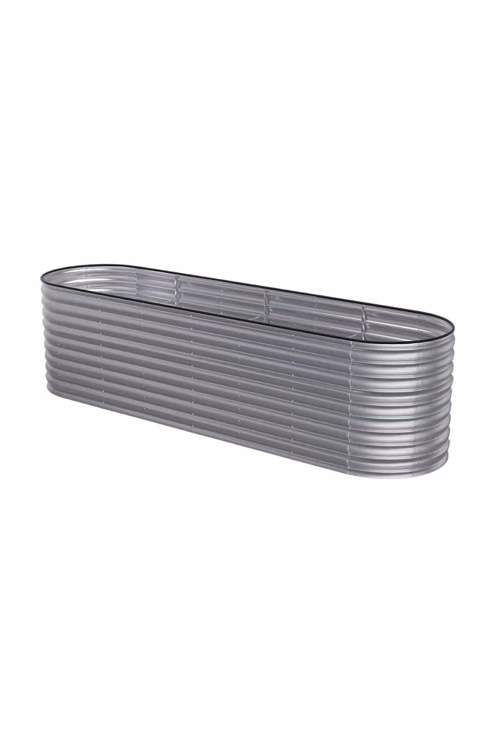 Living and Home Galvanised Steel Oval Raised Garden Bed in Silver, W/D/H: 80 x 80 x 80 cm – 4