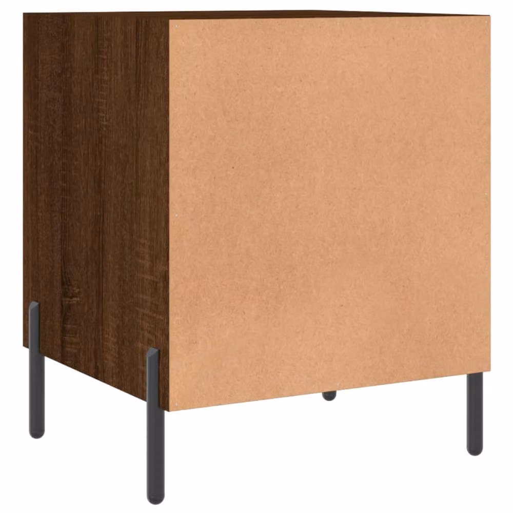 Berkfield Home Set of 2 Modern Bedside Cabinets in Brown Oak, W/D/H: 40 x 40 x 50 cm – 5