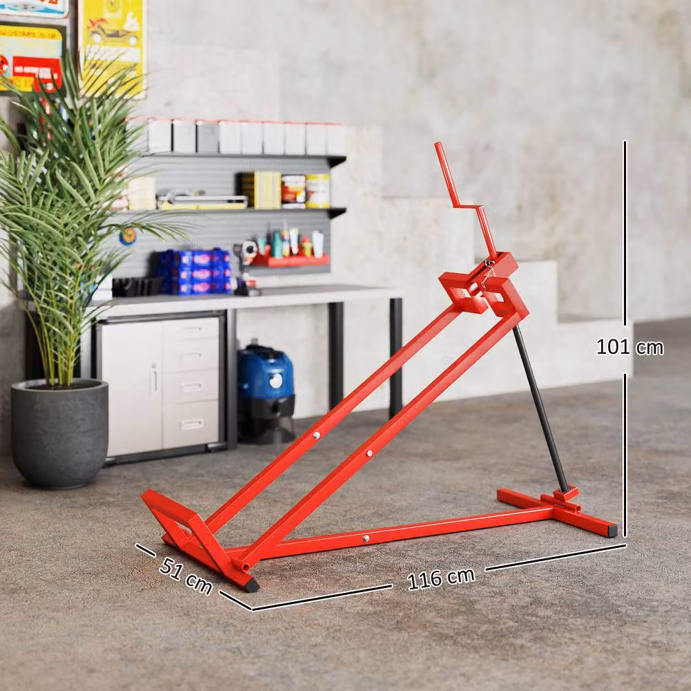 STILVORA Foldable Steel Mower Jack Lift, 400 kg, Red – 4