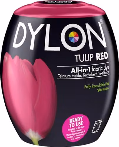 Dylon Fabric Dye Pods for Clothes and Soft Furnishings, Tulip Red, 350g