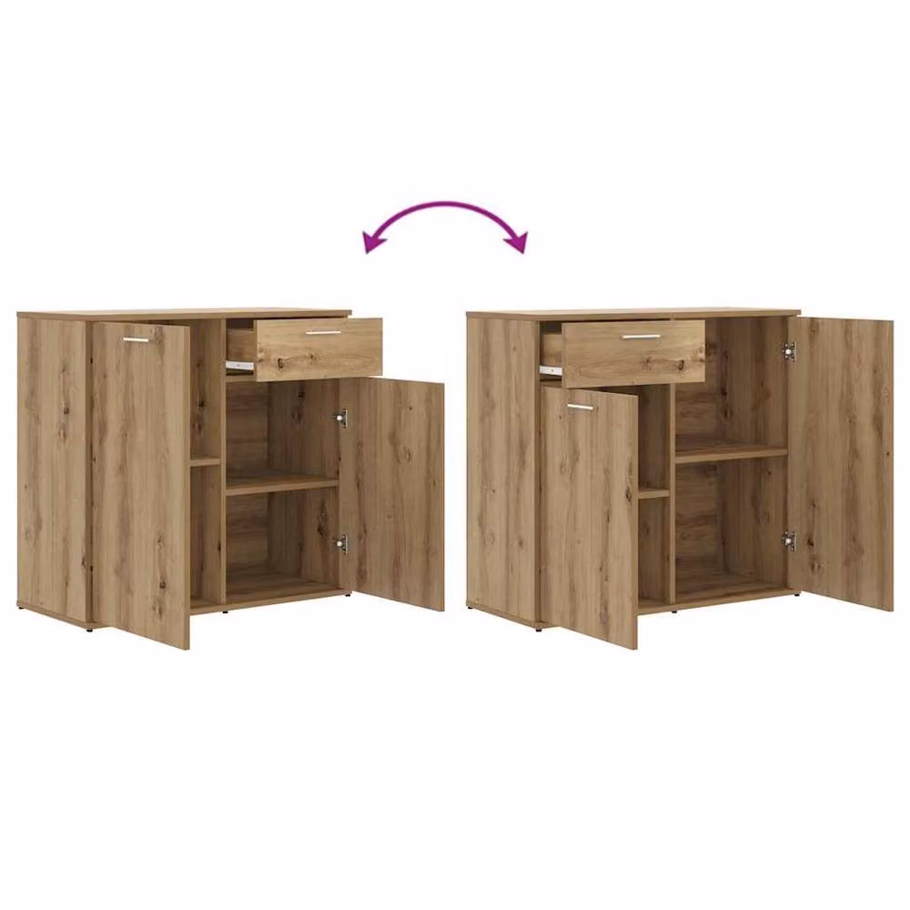 Berkfield Home Artisan Oak Sideboard in Brown, W/D/H: 80 x 36 x 75 cm – 2
