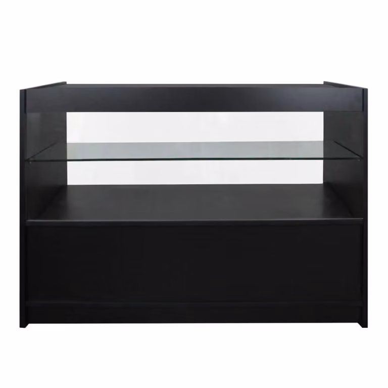 Monstershop Emperor C1200 Retail Shop Counter in Black and White, W/D/H: 120 x 60 x 90 cm