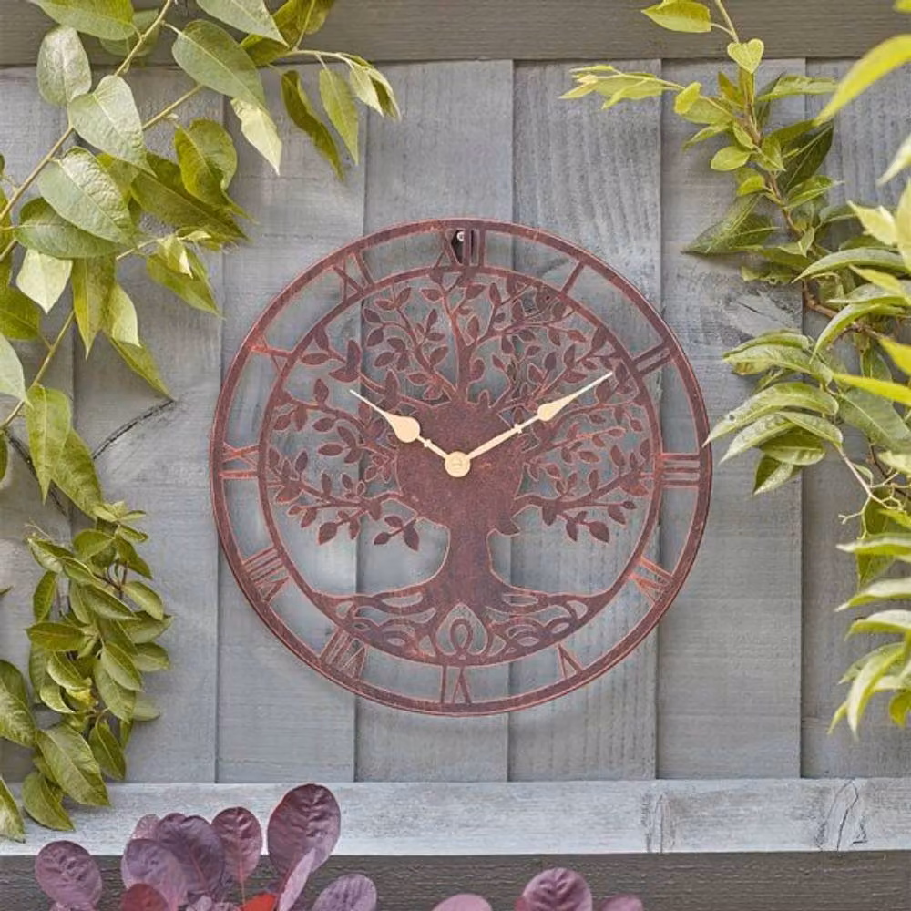 Garden Greatness Tree of Life Bronze Metal Outdoor Wall Clock – 2