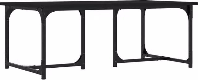 Berkfield Home Black Rectangular Coffee Table W/D/H: 90 x 50 x 35 cm