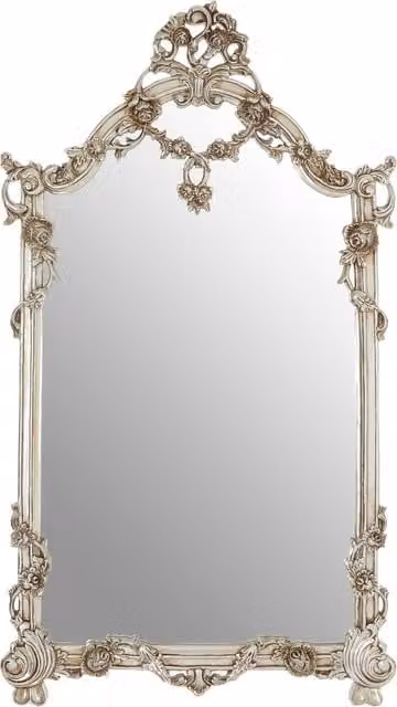 Orsina Juliet Classic Rectangular Floral Wall Mirror in Gold or Silver – 1