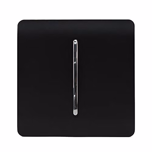 Trendi Switch 1 Gang Retractive Home Automation Switch in Matt Black – 2
