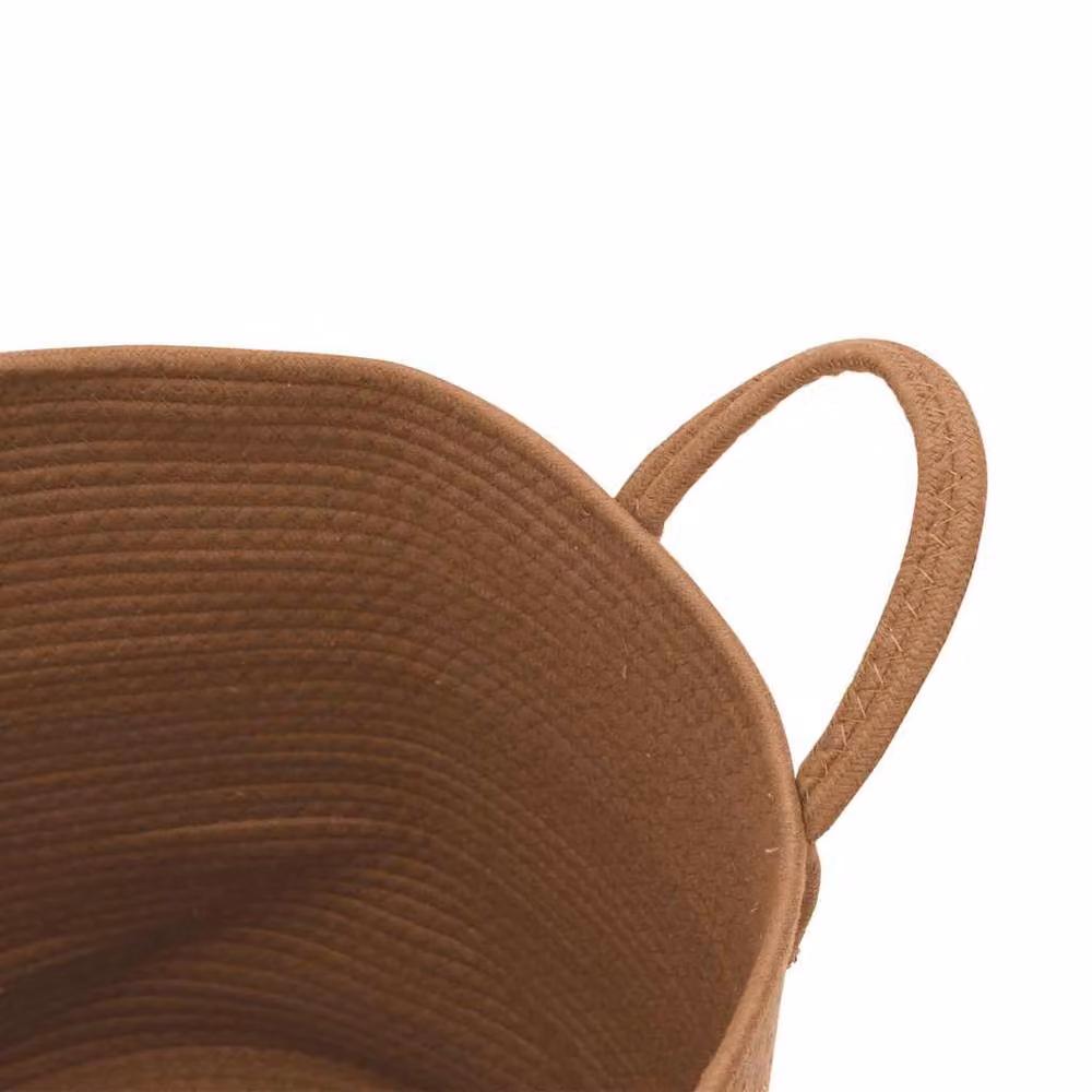 Berkfield Home Brown Cotton Storage Basket W: 40 cm, D: 35 cm, H: 35 cm – 3