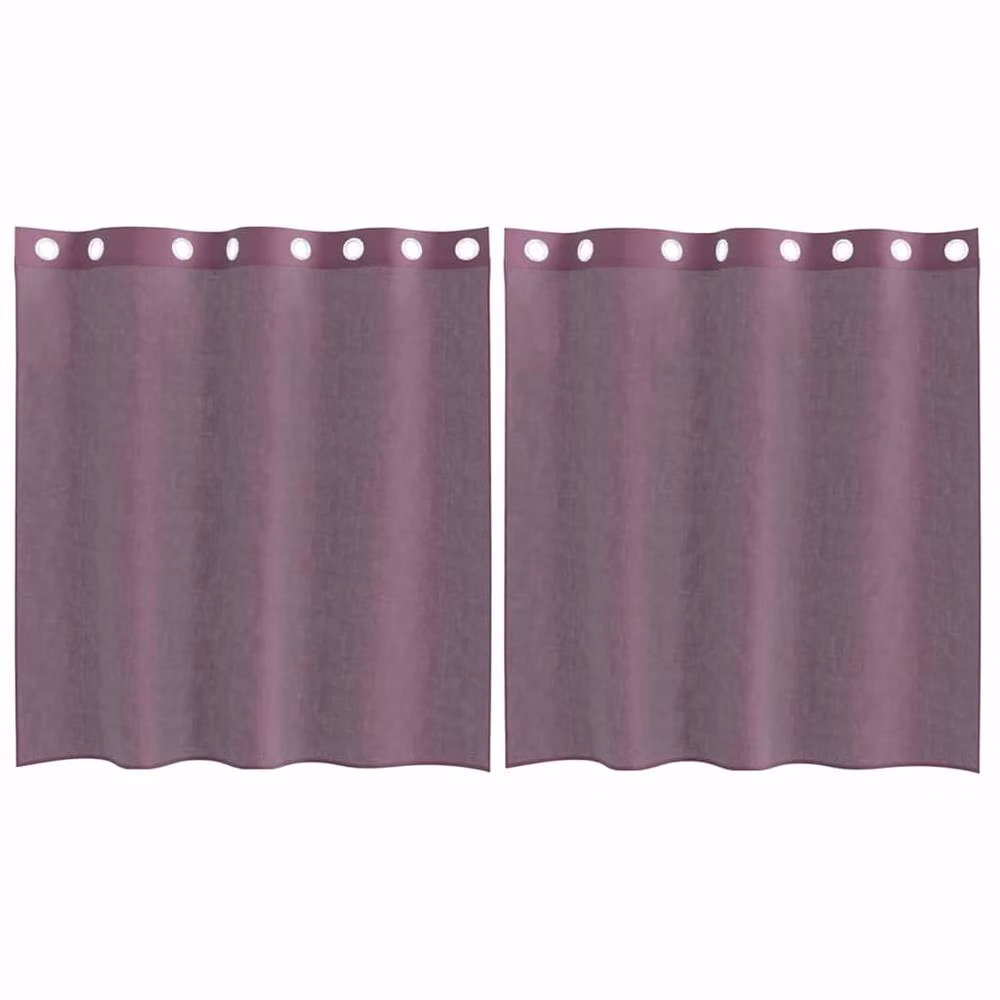 Berkfield Home Purple Voile Fabric Panel Curtains with Eyelets, 2 Pack, W: 140 cm, H: 140 cm – 2