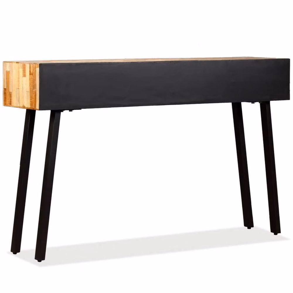 Berkfield Home Solid Reclaimed Teak Console Table, Brown and Multicolour, W/D/H: 120 x 30 x 76 cm – 2