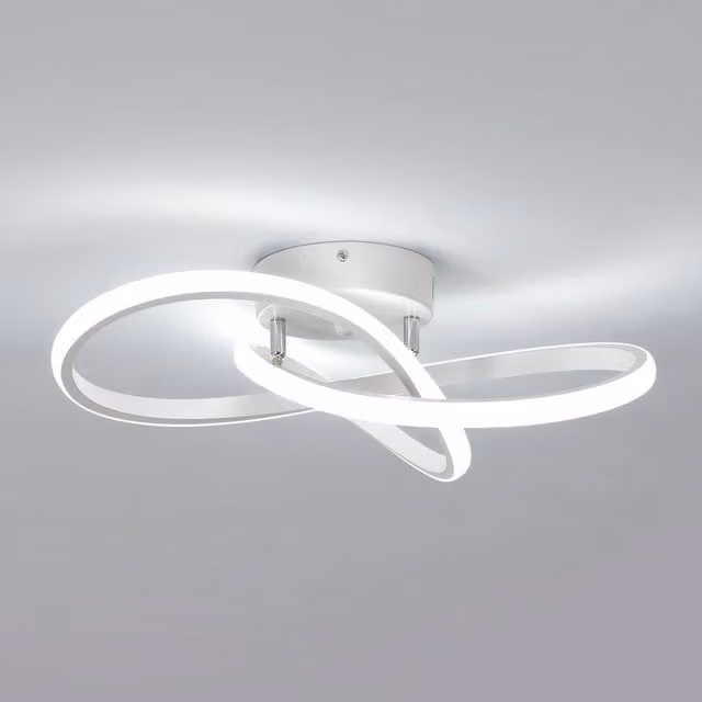 Pheashine Modern LED Ceiling Light, 38W, White and Silver, Diameter: 40 cm
