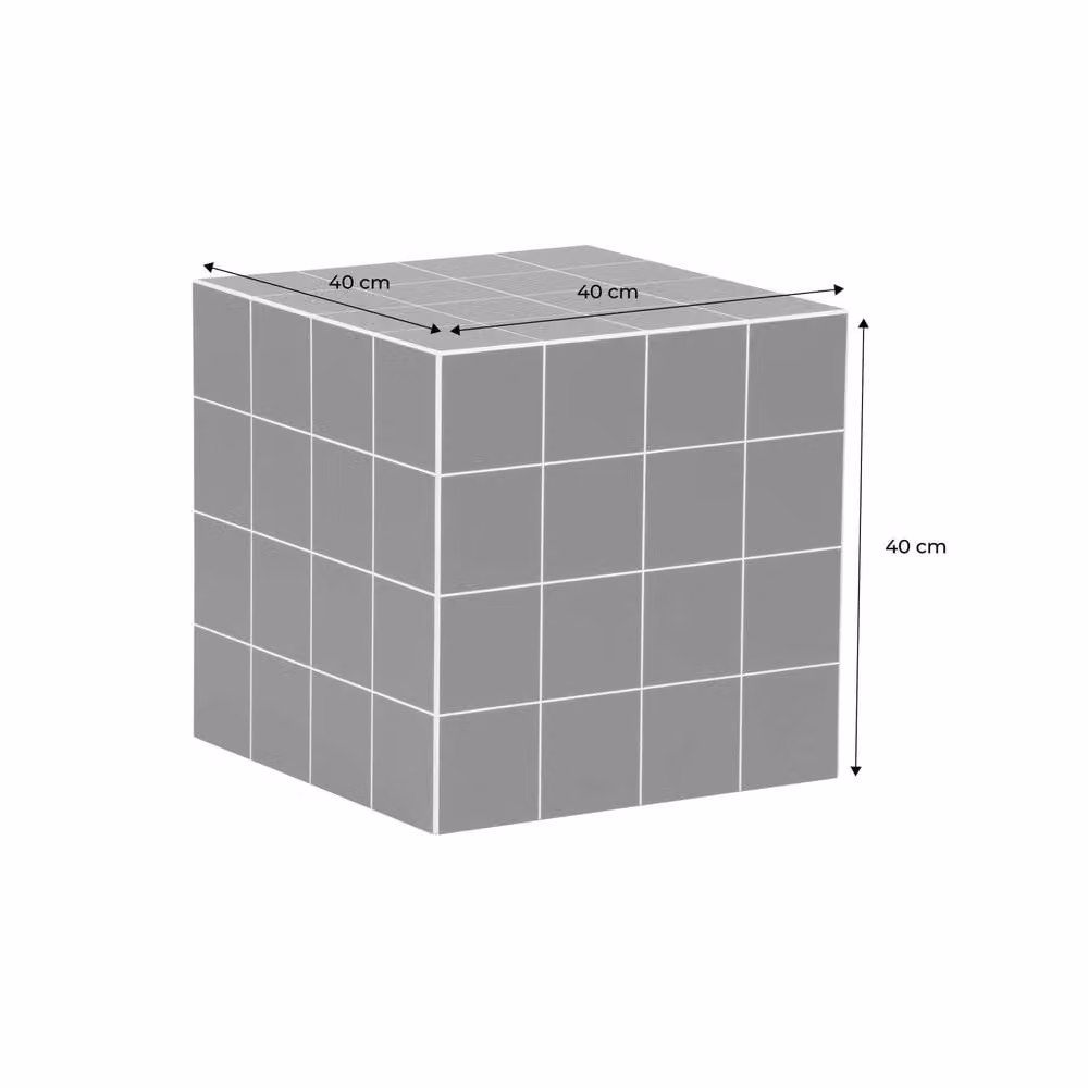 sweeek Cubic Coffee Table and Side Table with Matt Ceramic-Effect Finish in Black, W/D/H: 40 x 40 x 40 cm – 3