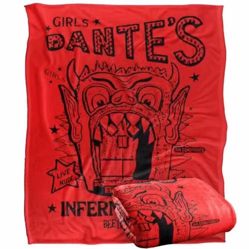 Warner Bros. Beetlejuice Dantes Inferno Room Silky Touch Super Soft Fleece Throw Blanket, Multicolour, W: 152 cm, D: 127 cm – 1