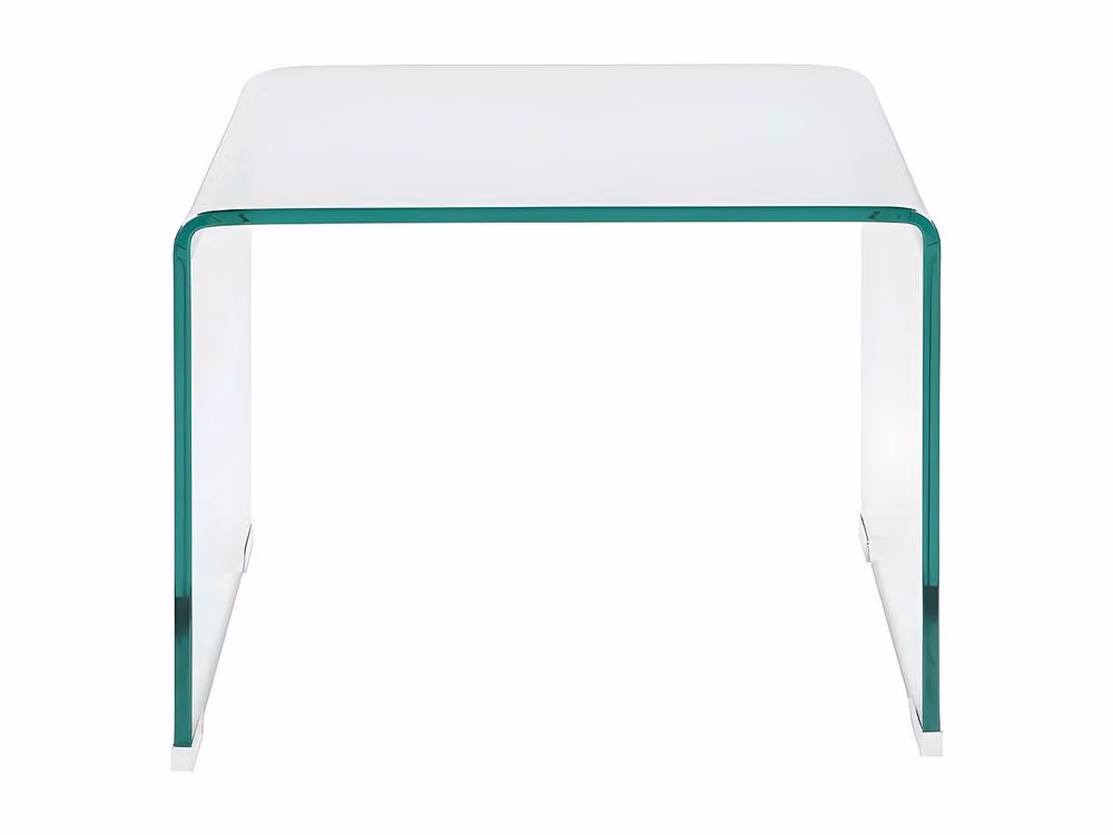 Vente-unique SUZANA Curved Tempered Glass Bedside Table in Clear, W/D/H: 40 x 40 x 60 cm – 2