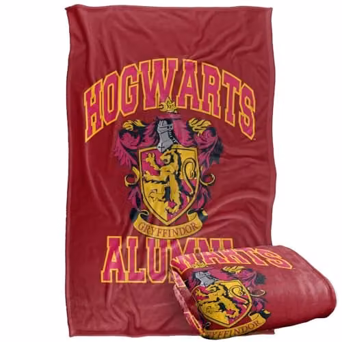 LOGOVISION Harry Potter Hogwarts Gryffindor Alumni Super Soft Silky Touch Fleece Throw Blanket, Multicolour, W: 91.44 cm, L: 147 cm – 1