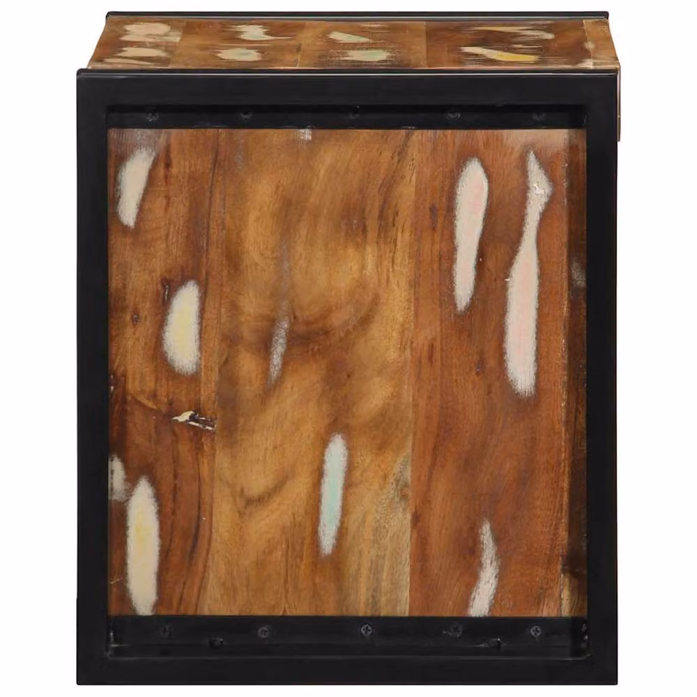 Berkfield Home Multicolour Reclaimed Solid Wood Bedside Cabinet W/D/H: 40 x 35 x 40 cm – 3