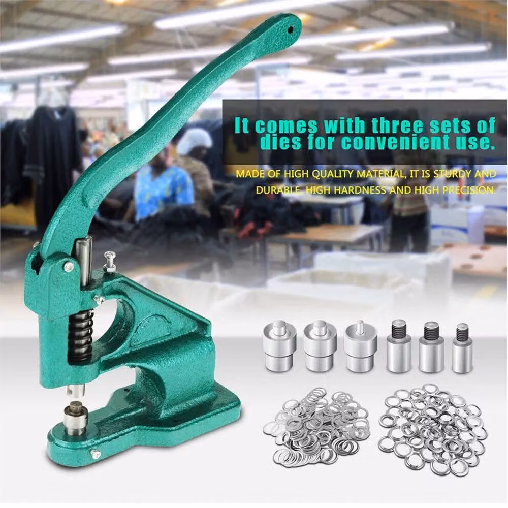 Nordara Heavy Duty Hand Press Eyelet Machine with 1500 Grommets and 3 Dies in Green – 5