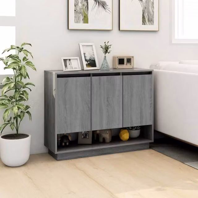 Berkfield Home Grey Sonoma Sideboard in Engineered Wood, W/D/H: 97 x 31 x 75 cm – 1