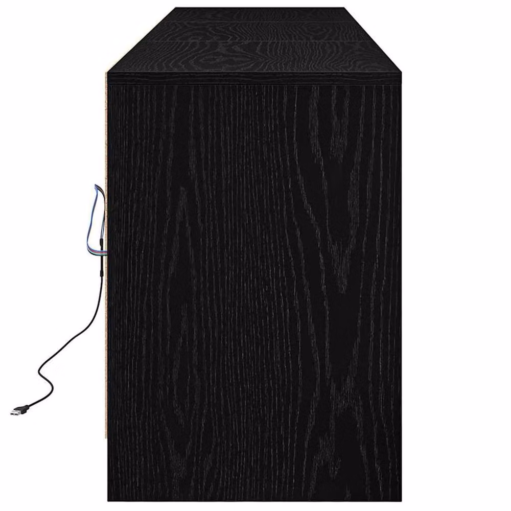 Berkfield Home Modern Black Matt TV Cabinet in MDF, W: 182 cm, D: 50 cm, H: 34 cm – 6