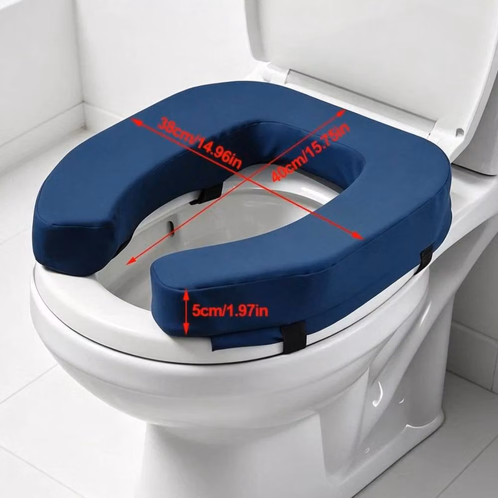 EONLION U-Shape Padded Raised Toilet Seat Cushion in Blue – 2