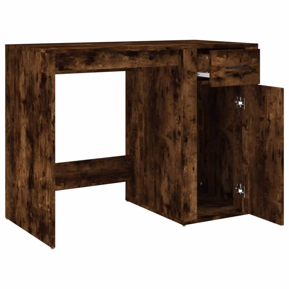 Berkfield Home Elegant Writing Desk in Smoked Oak Brown, W/D/H: 100 x 49 x 75 cm – 6