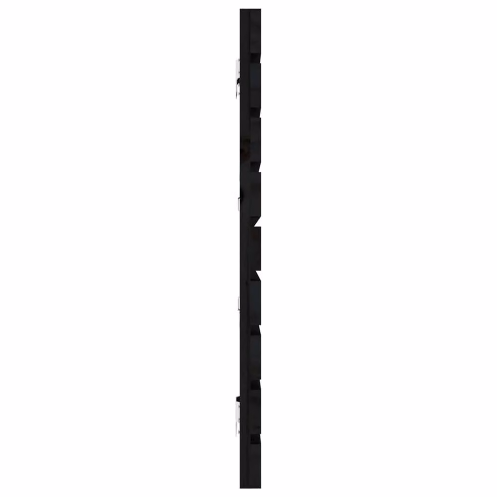 Berkfield Home Black Rustic Solid Pine Wall Mount Headboard, W: 166 cm, D: 3 cm, H: 63 cm – 4