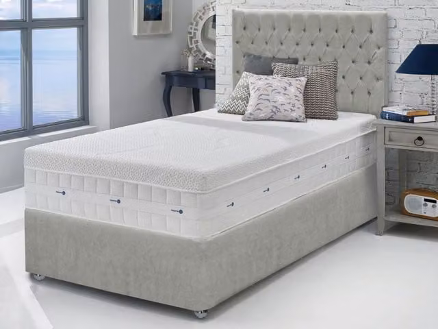 Kaymed Response Gel Pocket 2000 Lunar Divan Bed, Grey, W: 90 cm, D: 190 cm
