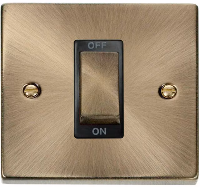 SE HOME Antique Brass Flush 1 Gang Switch in Gold