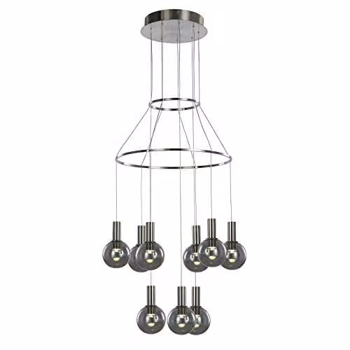 Netlighting Modern LED Suspended Pendant Light in Grey with Warm White 3000K 1890lm Dimmable