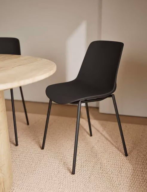 M&S Set of 2 Zoe Modern Dining Chairs in Black
