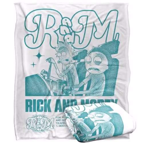 LOGOVISION Rick and Morty Mono Silky Touch Super Soft Fleece Throw Blanket, Multicolour, W: 152.4 cm x L: 127 cm