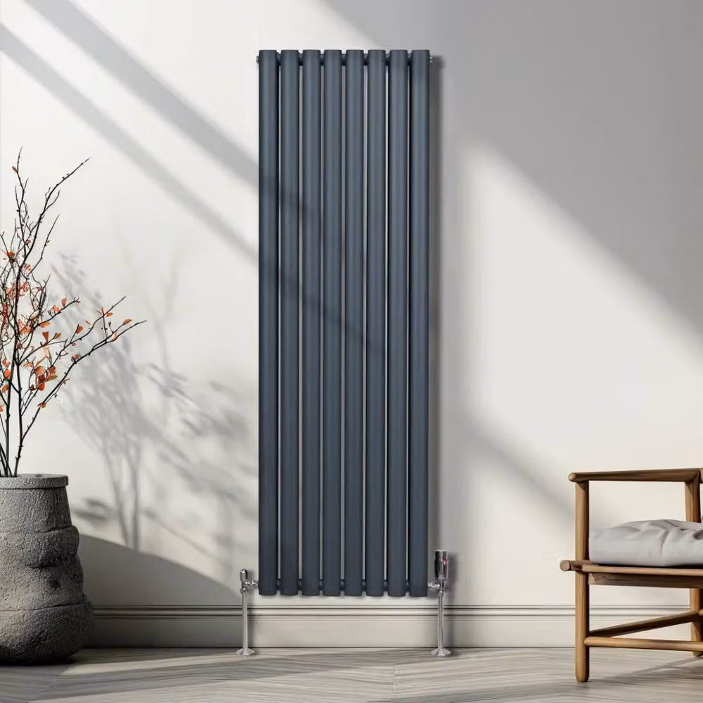 Monstershop Oval Column Radiator in Anthracite Grey, H: 160 cm x W: 48 cm x D: 48 cm – 4