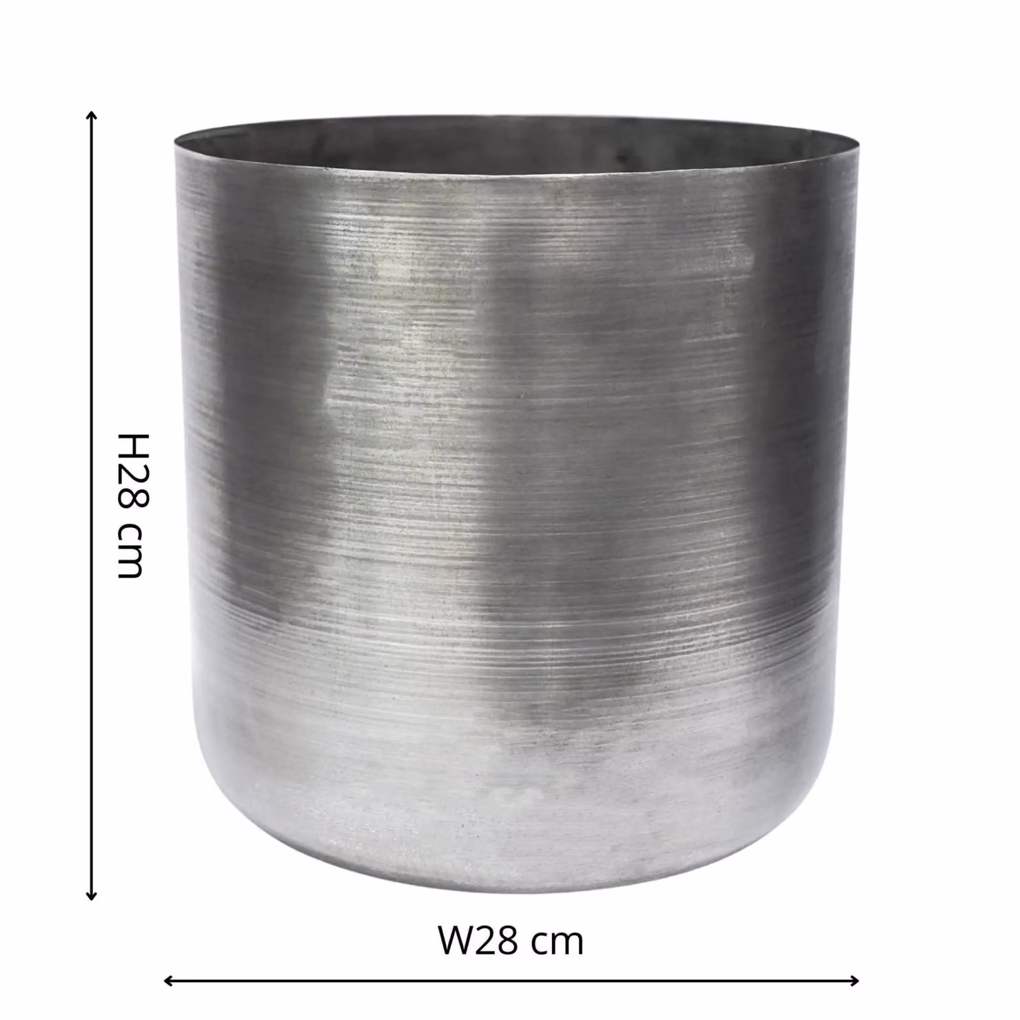 Ivyline Chelsea Indoor Pewter Planter, Silver, H 28 cm x D 28 cm – 2