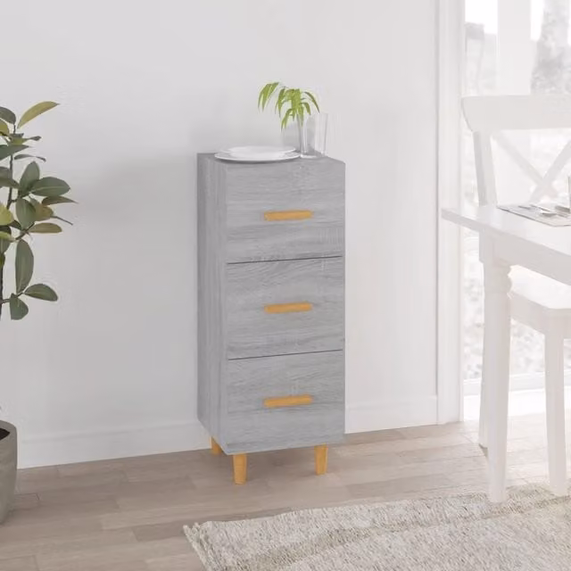 Berkfield Home Grey Sonoma Sideboard in Engineered Wood, W/D/H: 34.5 x 34 x 90 cm