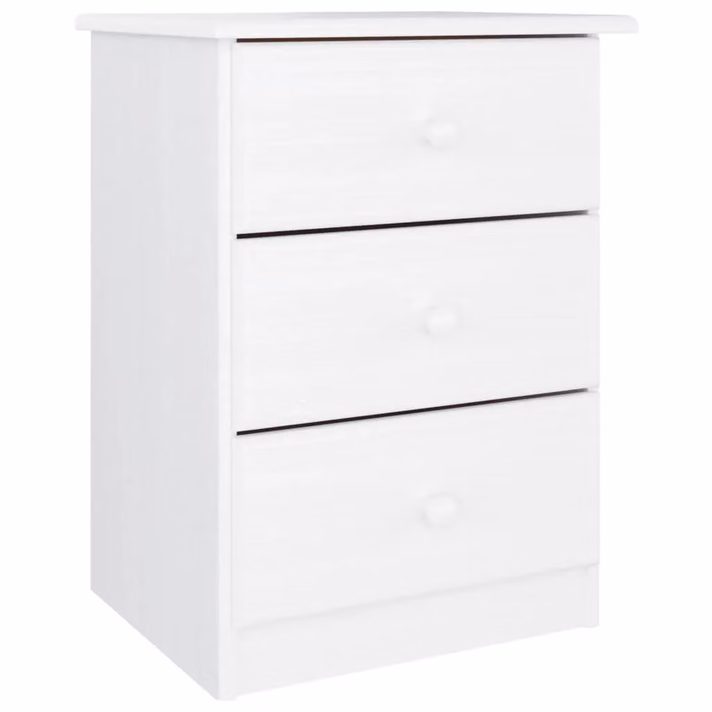 Berkfield Home ALTA Bedside Cabinet in White Solid Pine, W/D/H: 41 x 35 x 55 cm – 2