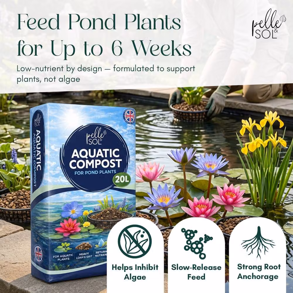 Pelle & Sol 20L Aquatic Compost with Loam and Grit for Pond Plants in Brown – 8