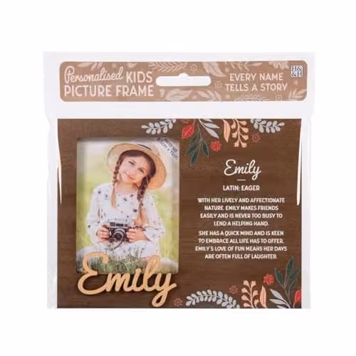 History & Heraldry Emily Pre-personalised Child's Floral Picture Frame, Brown, W/H: 11 x 8.5 cm – 1