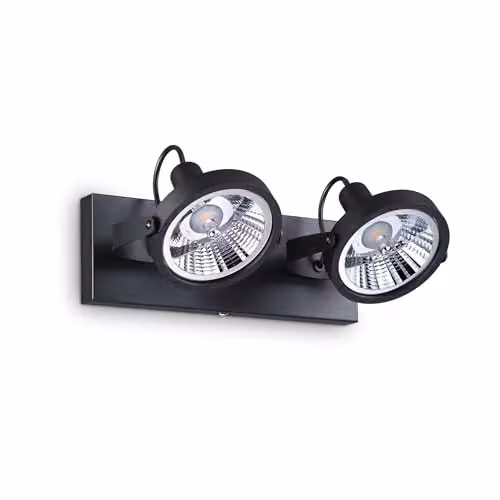 Netlighting Glim 2 Light Modern Black Metal and Glass Ceiling Light with Replaceable GU10 Bulbs