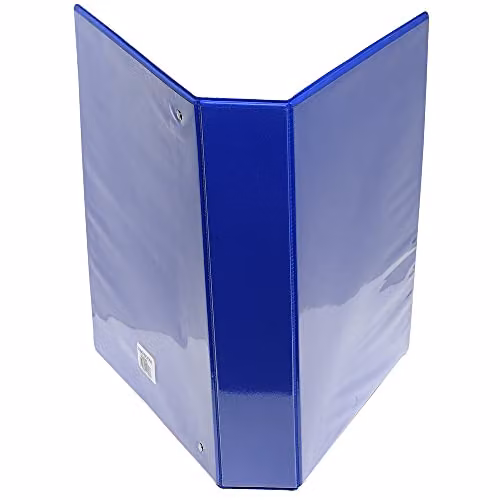 Exacompta Blue Opaque Rigid Ring Binder with 4 Rings and 3 Pockets, A4 Size – 4