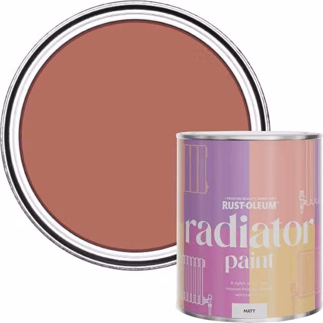 Rust-Oleum Matt Red Radiator Paint, Salmon 750ml