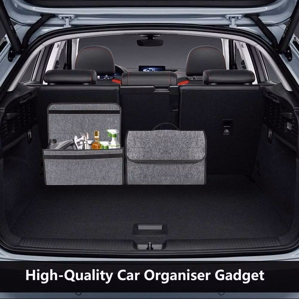 VOGREX Foldable Car Boot Storage Organiser in Grey – 5