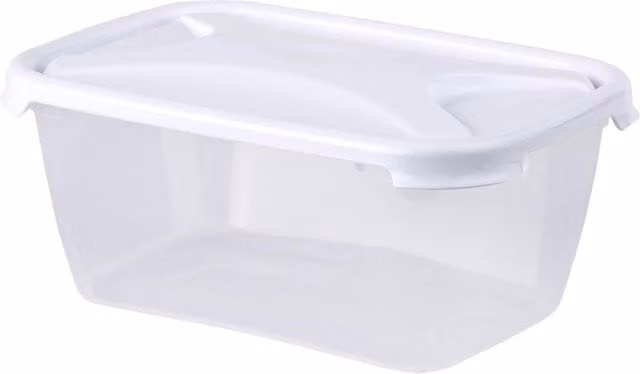 Wham Cuisine Rectangular Food Box with Snap Lid, White and Transparent, 1.2 l