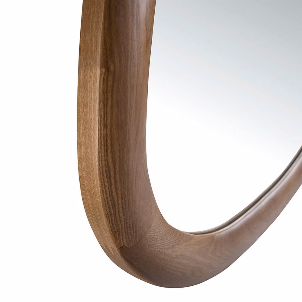 Angel Cerda Modern Rectangular Wall Mirror in Brown Wood, W: 75 cm, H: 95 cm, D: 3 cm – 3