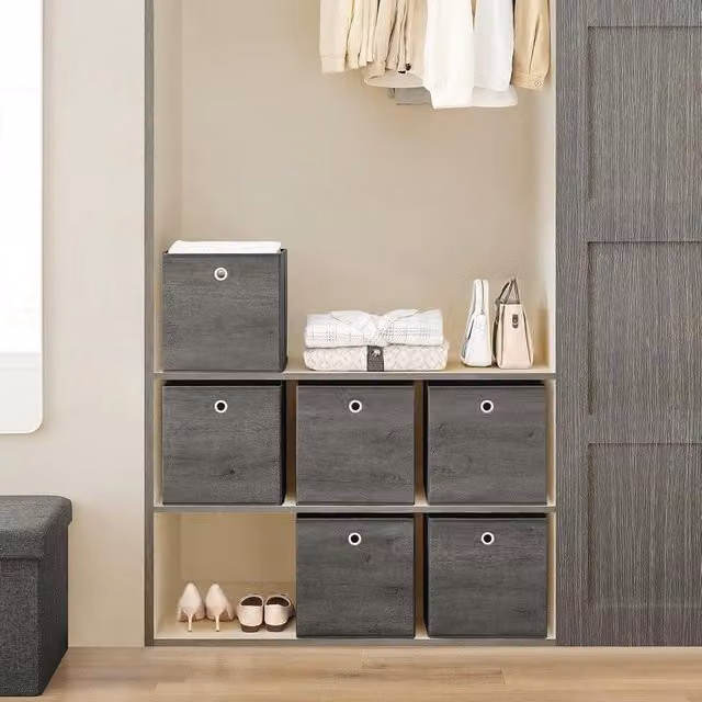 SONGMICS Multi Pack Fabric Storage Boxes with Handles, Grey, W: 30 cm, D: 30 cm, H: 30 cm – 1
