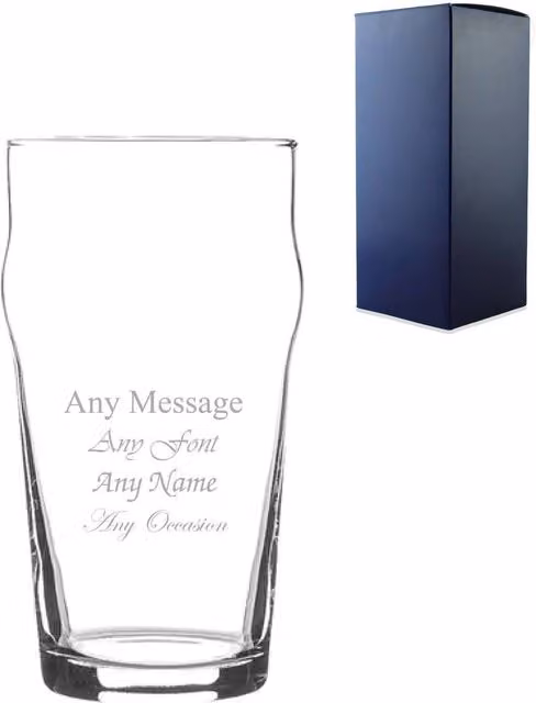 Uniqueful Personalised Classic Beer Glass, 570ml, Clear