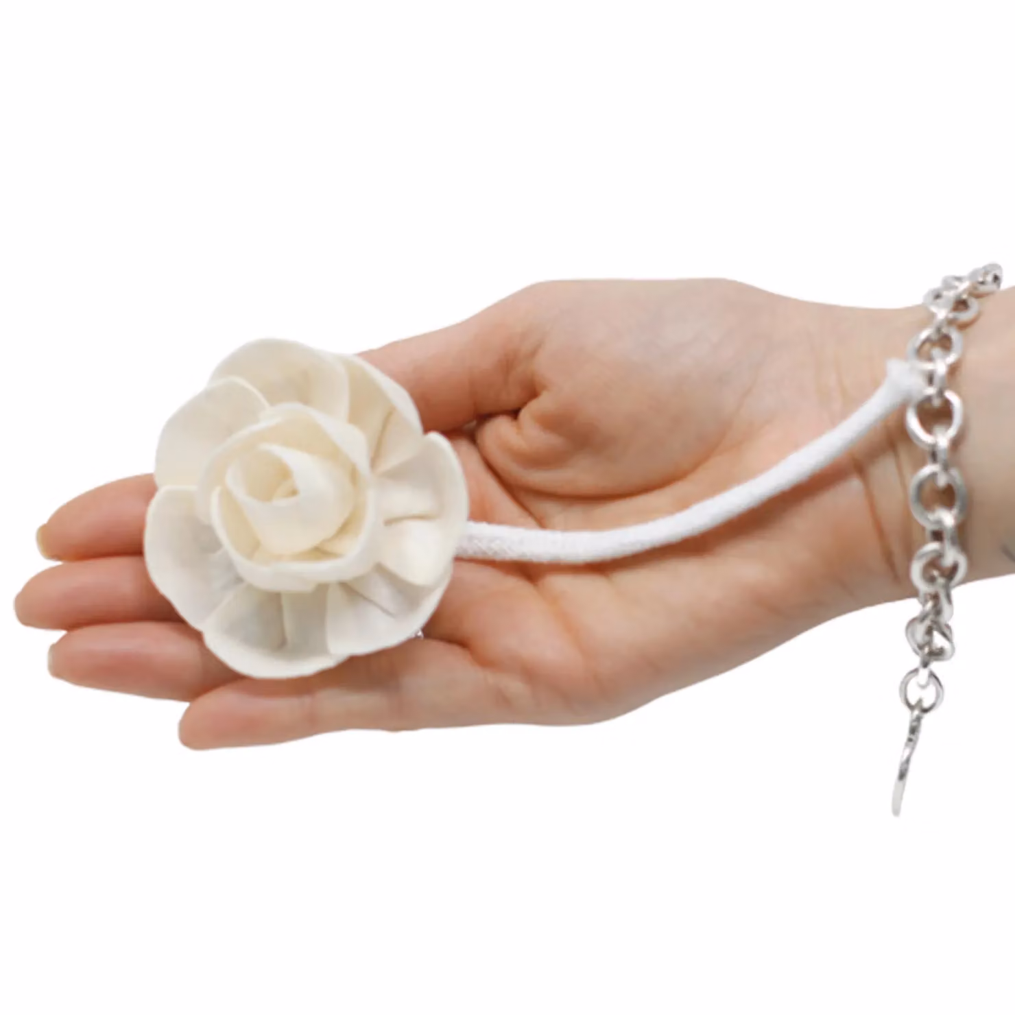 KDMD Natural Diffuser Flowers - Set of 12 Small Hanging Lotus Flowers in Beige and White – 2